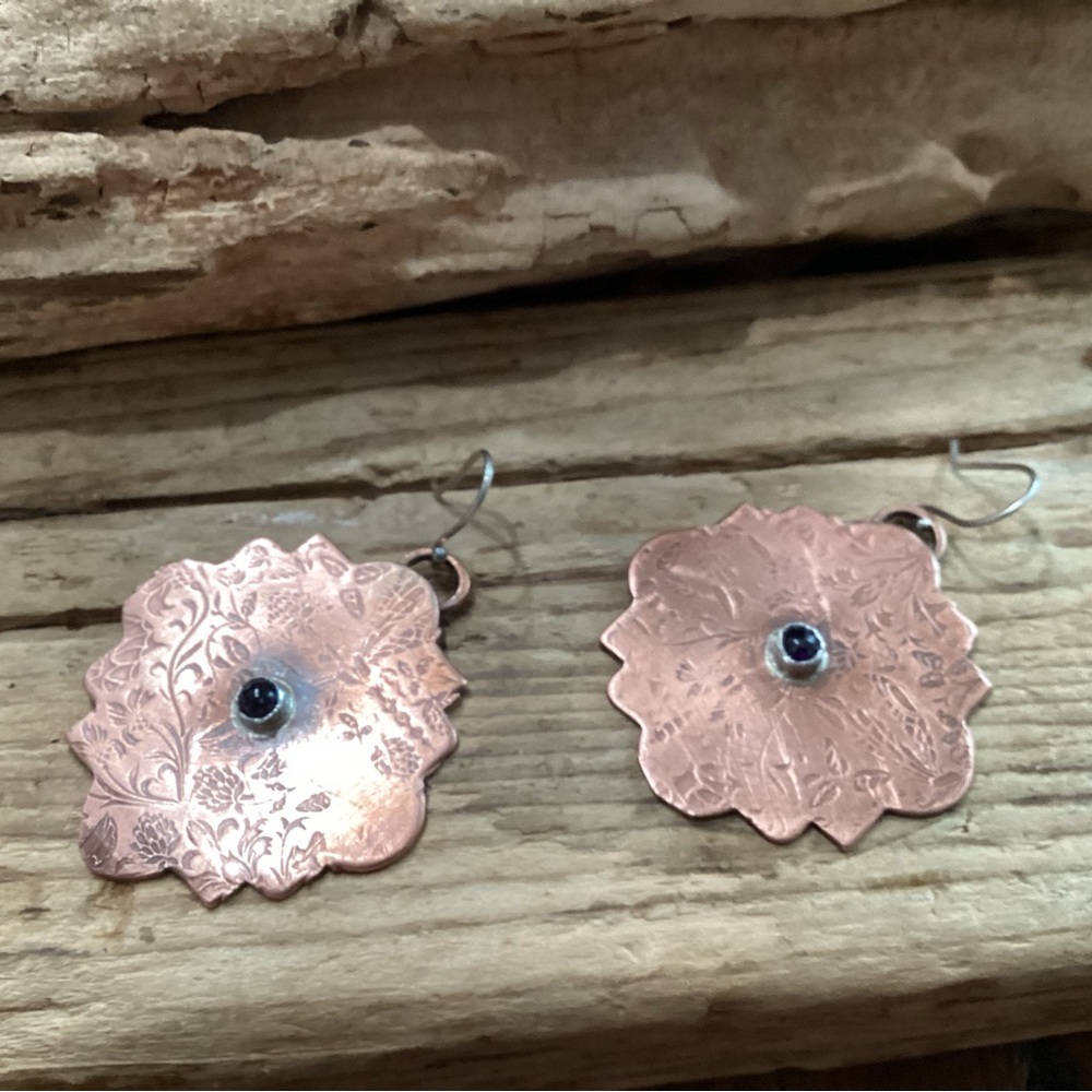 Sterling Silver and Copper Hand Crafted Earrings